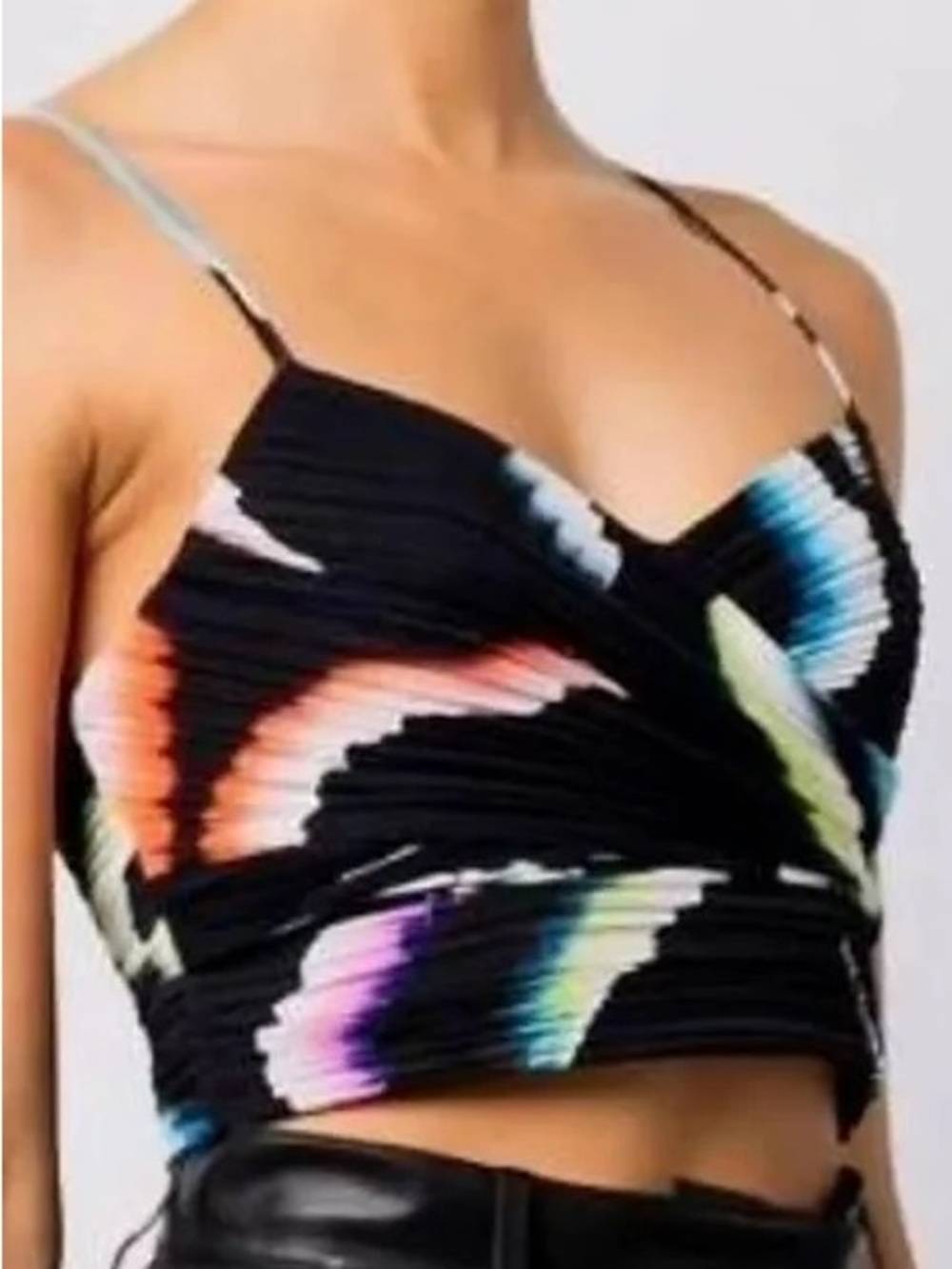 A.L.C. Sula Black/Multi Crop Cami